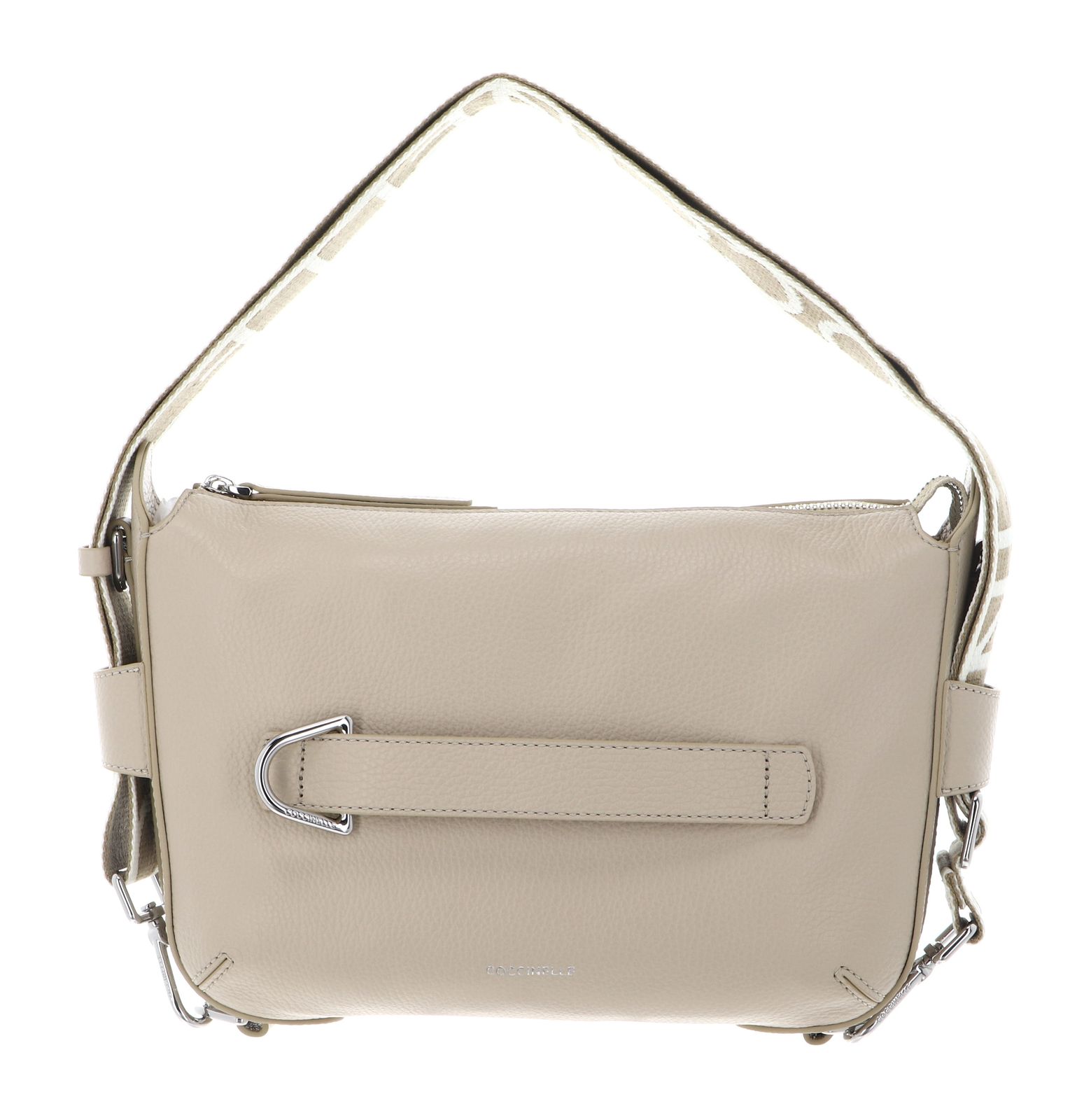COCCINELLE Gretel Ribbon Crossbody Bag Grained Leather Sandshell