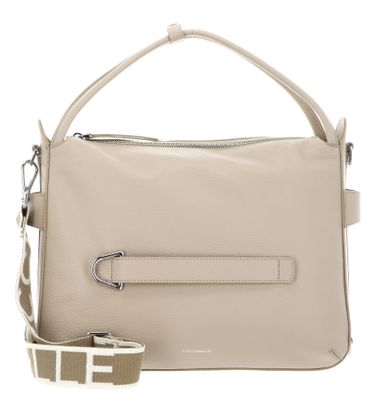 COCCINELLE Gretel Ribbon Handbag Grained Leather Sandshell