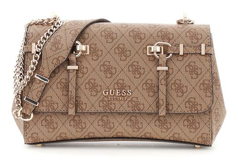 GUESS Leona Logo Convertible Xbody Flap Latte Logo