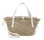 COCCINELLE C-Me Summer Straw Handbag Natural / Pearl
