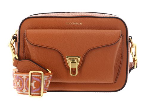 COCCINELLE Beat Soft Ribb Crossbody Bag Grained Leather Crab COCCINELLE Beat Soft Ribb Crossbody Bag Grained Leather Crab