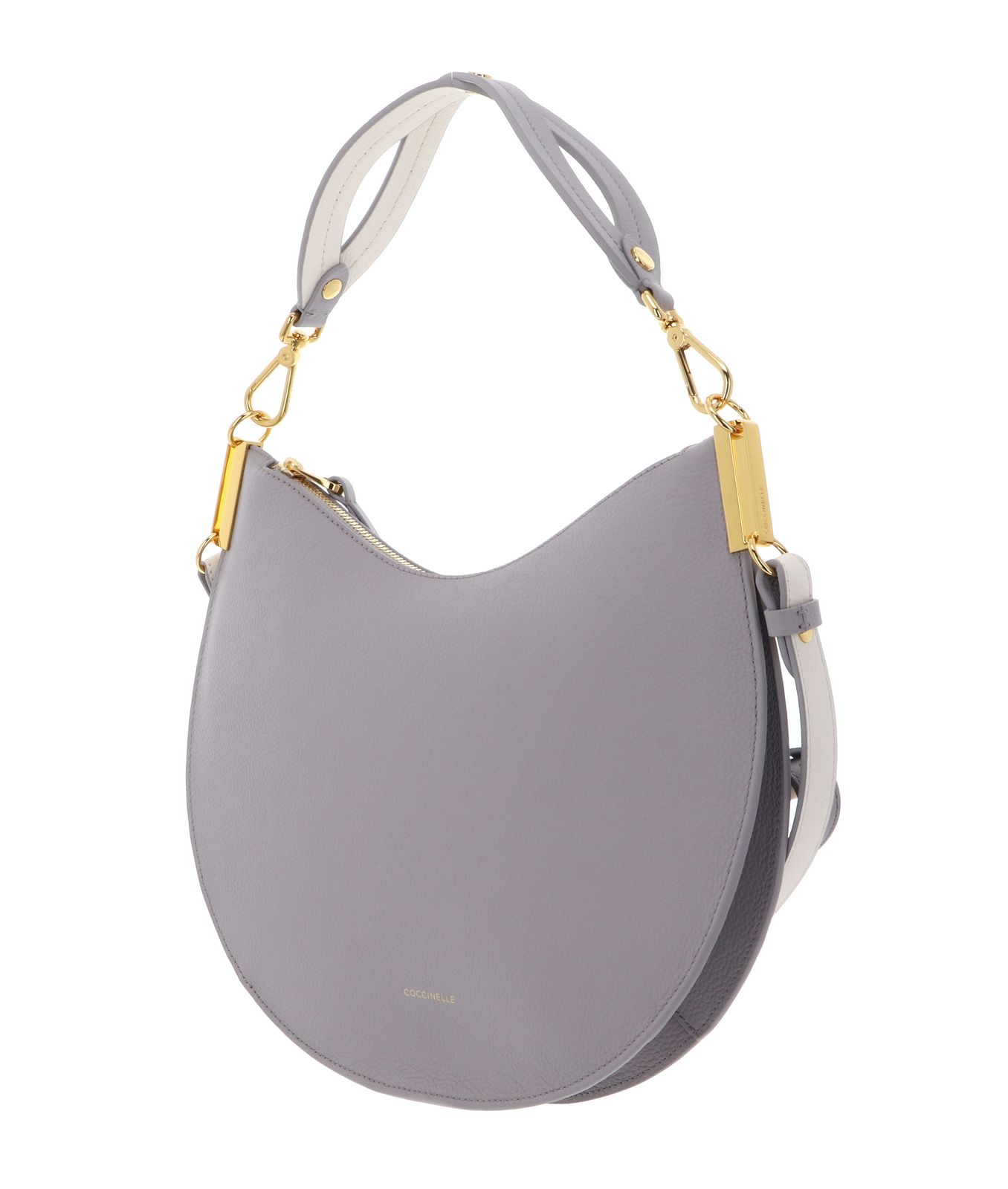 COCCINELLE Sunup Handbag Double Grainy Leather Oyster / Pearl COCCINELLE Sunup Handbag Double Grainy Leather Oyster / Pearl