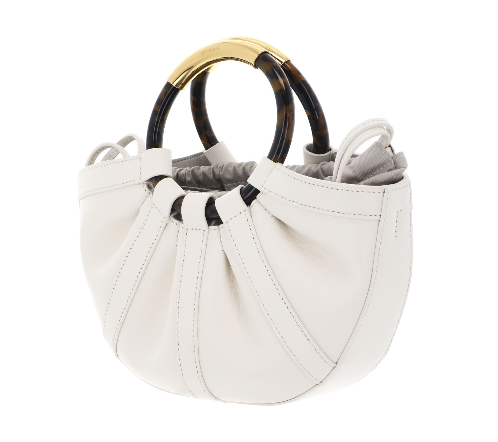 COCCINELLE Shell Handbag Smooth Leather Pearl COCCINELLE Shell Handbag Smooth Leather Pearl