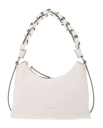 COCCINELLE Boheme Grana Double Shoulder Bag M Pearl / Cognac