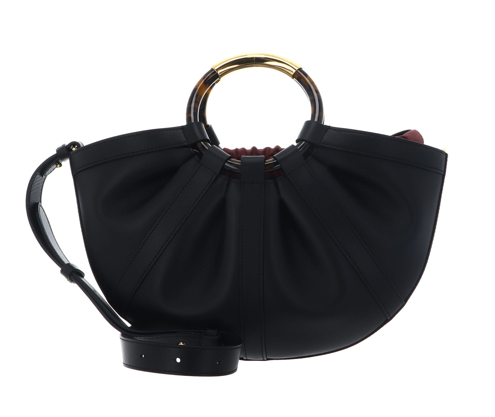 COCCINELLE Shell Handbag Smooth Leather Noir