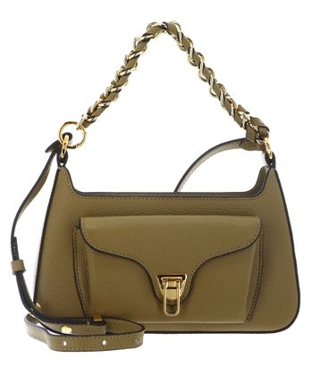 COCCINELLE Beat Grained Leather Handbag Seagrass