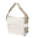 COCCINELLE Gretel Ribbon Crossbody Bag Grained Leather Pearl COCCINELLE Gretel Ribbon Crossbody Bag Grained Leather Pearl