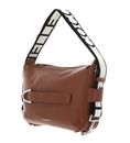 COCCINELLE Gretel Ribbon Crossbody Bag Grained Leather Cognac