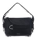 COCCINELLE Gretel Ribbon Crossbody Bag Grained Leather Noir COCCINELLE Gretel Ribbon Crossbody Bag Grained Leather Noir