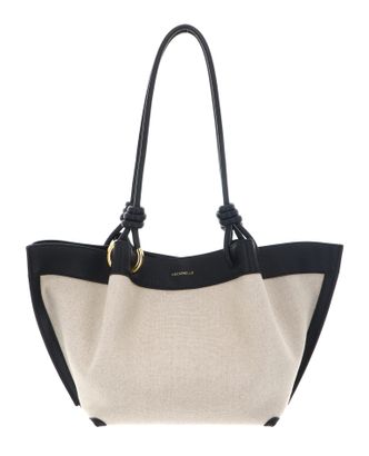 COCCINELLE Finn Canvas Handbag Natural / Noir