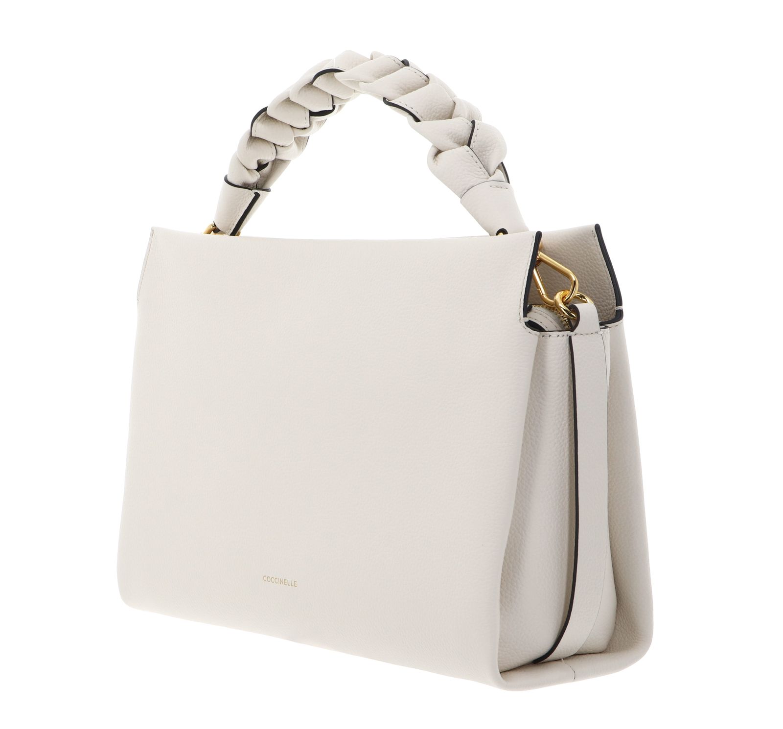 COCCINELLE Boheme Grana Double Hand Bag Pearl / Cognac COCCINELLE Boheme Grana Double Hand Bag Pearl / Cognac