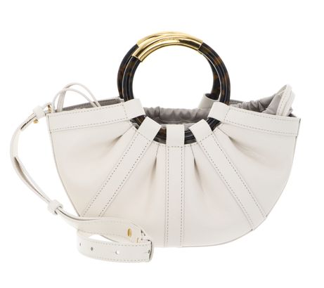 COCCINELLE Shell Handbag Smooth Leather Pearl