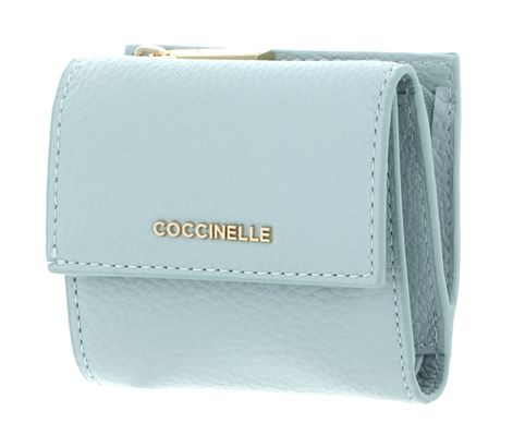 COCCINELLE Metallic Soft Wallet Grained Leather Aquamarine