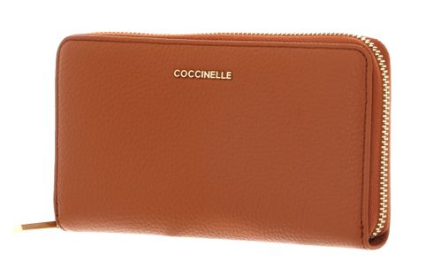COCCINELLE Metallic Soft Wallet Grained Leather Crab