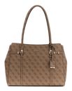 GUESS Leona Logo 2 Compartment Tote Bag Latte Logo