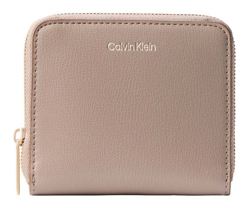 Calvin Klein Foil Logo Medium Zip Around Wallet Black / Toasted Coconut