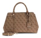 GUESS Leona Logo Multi Compartment Satchel Latte Logo