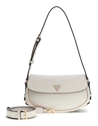 GUESS Danya Flap Shoulder Bag Cream White