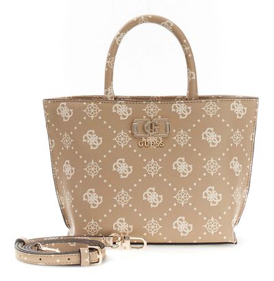 GUESS Emelie Logo Mini Tote Biscotti Logo