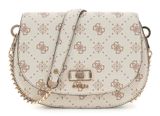 GUESS Emelie Logo Flap Shoulder Bag Vanilla Logo