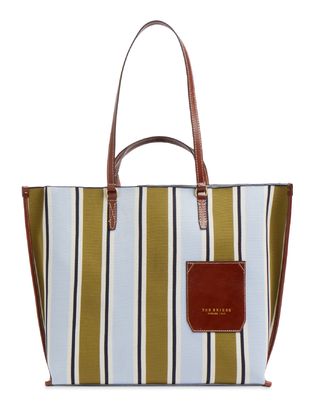 THE BRIDGE Luna Beach Bag Riga Multicolor / Marrone THE BRIDGE Luna Beach Bag Riga Multicolor / Marrone