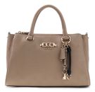 GUESS Anise Triple Compartment Satchel Dark Taupe Logo
