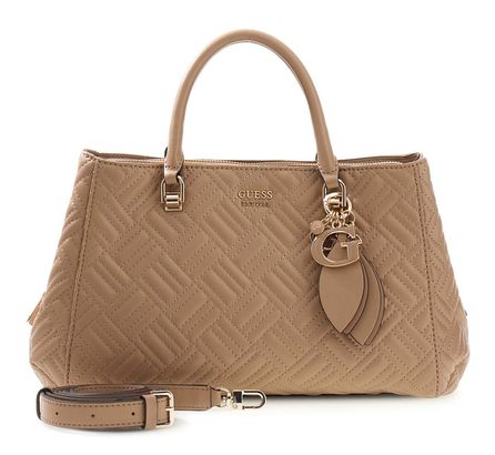 GUESS Sally Triple Compartment Satchel Beige