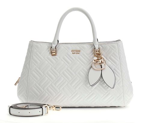 GUESS Sally Triple Compartment Satchel White