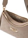 GUESS Anise Double Zip Shoulder Bag Dark Taupe Logo