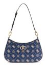 GUESS Emelie Logo Top Zip Shoulder Bag Navy Logo