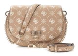 GUESS Emelie Logo Flap Shoulder Bag Biscotti Logo