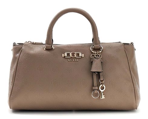 GUESS Anise Box Satchel L Dark Taupe Logo