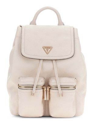 GUESS Manhattan II Flap Backpack Stone Logo