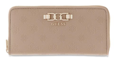 GUESS Anise SLG Zip Around Wallet L Dark Taupe Logo