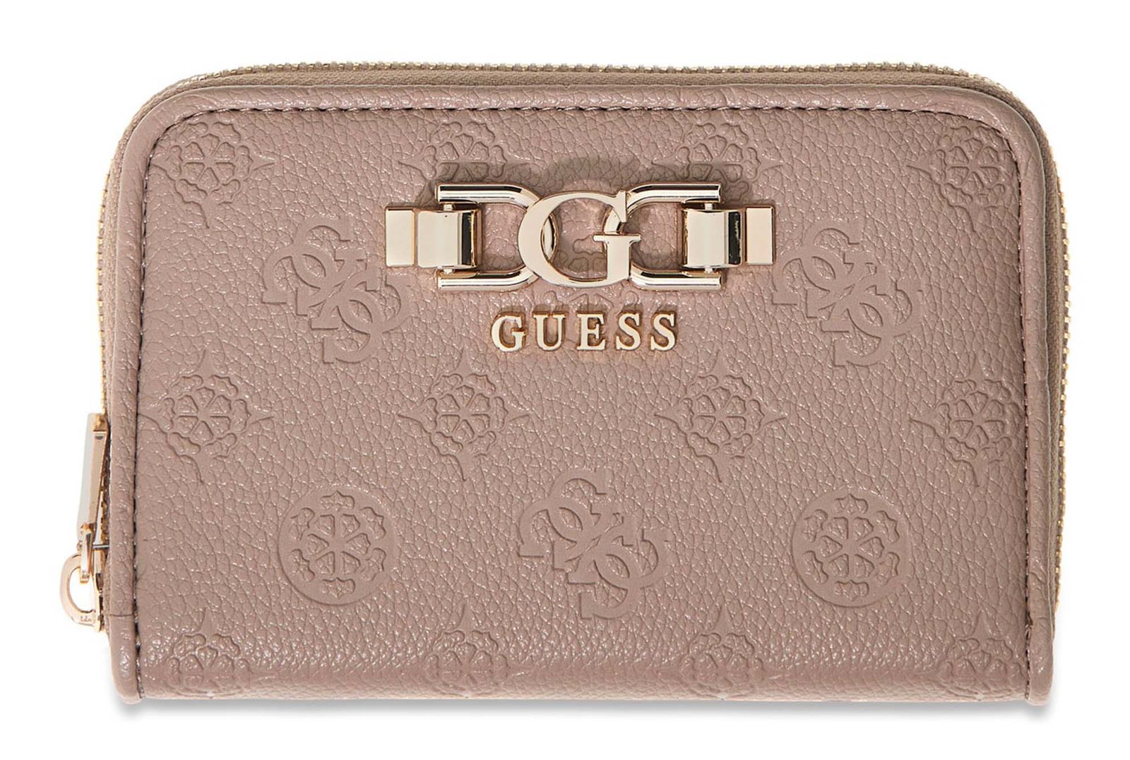 GUESS Anise SLG Zip Around Wallet M Dark Taupe Logo