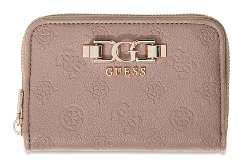 GUESS Anise SLG Zip Around Wallet M Dark Taupe Logo