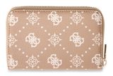 GUESS Emelie Logo SLG Zip Around Wallet M Biscotti Logo
