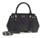 GUESS Leona Logo Multi Compartment Satchel S Coal Logo