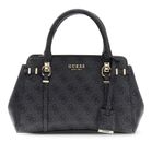 GUESS Leona Logo Multi Compartment Satchel S Coal Logo