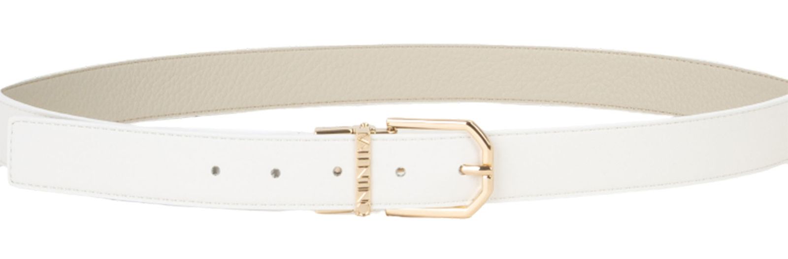VALENTINO Double Belt W105 Bianco / Ecru Oro - shortenable VALENTINO Double Belt W105 Bianco / Ecru Oro - shortenable