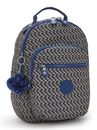 kipling Basic Print Seoul Backpack S Blue On Wire kipling Basic Print Seoul Backpack S Blue On Wire
