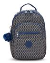 kipling Basic Print Seoul Backpack S Blue On Wire kipling Basic Print Seoul Backpack S Blue On Wire