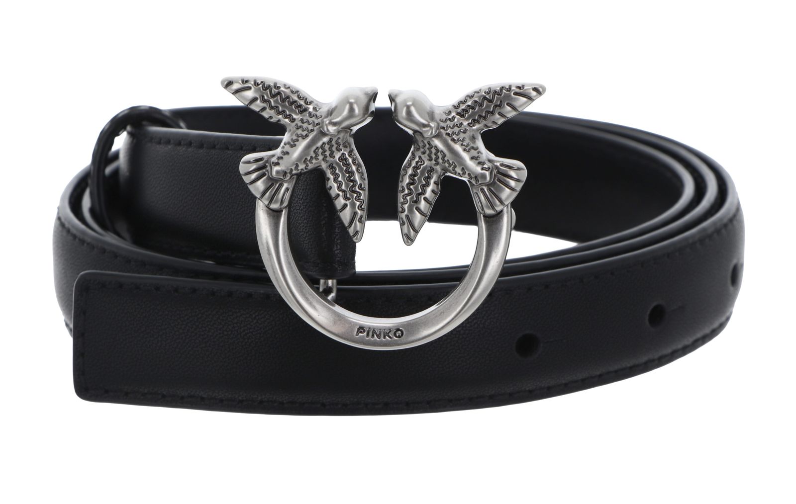 PINKO Love Berry H2 Belt W100 Black - Old Silver