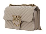 PINKO Love One Mini DC Sheep Nappa Chevron S Beige - Smoke Grey - Antique Gold PINKO Love One Mini DC Sheep Nappa Chevron S Beige - Smoke Grey - Antique Gold