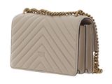 PINKO Love One Mini DC Sheep Nappa Chevron S Beige - Smoke Grey - Antique Gold PINKO Love One Mini DC Sheep Nappa Chevron S Beige - Smoke Grey - Antique Gold