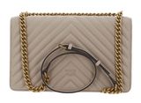 PINKO Love One Classic DC Sheep Nappa Chevron M Beige - Smoke Grey - Antique Gold