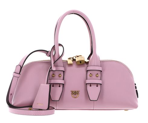 PINKO Bowling Bag Horizontal Vitello Light Pink + Antique Gold