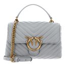 PINKO Love Lady Puff Mini CL Sheep Nappa Chevron S Pearl Grey - Antique Gold PINKO Love Lady Puff Mini CL Sheep Nappa Chevron S Pearl Grey - Antique Gold