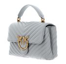 PINKO Love Lady Puff Mini CL Sheep Nappa Chevron S Pearl Grey - Antique Gold PINKO Love Lady Puff Mini CL Sheep Nappa Chevron S Pearl Grey - Antique Gold