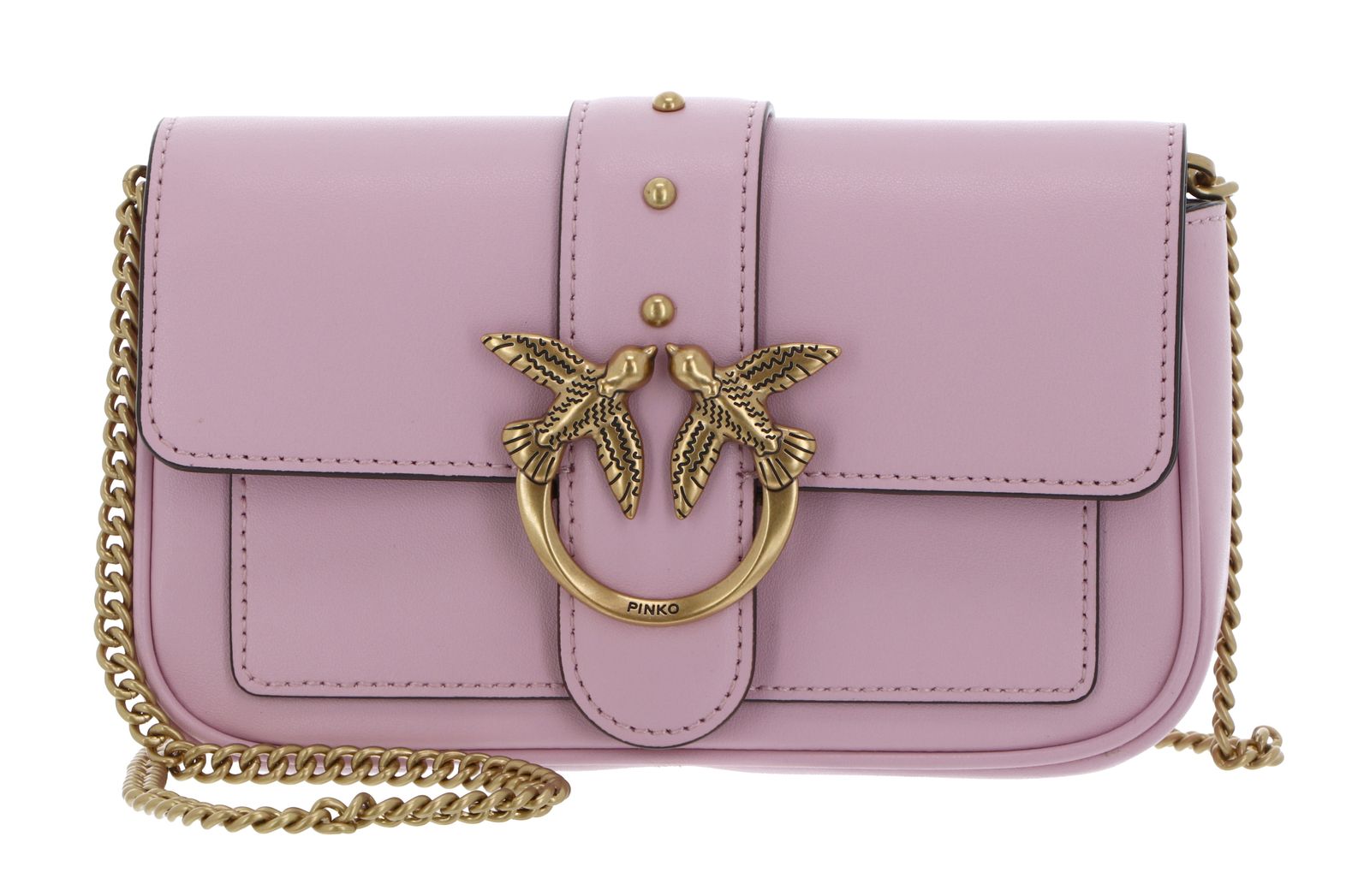 PINKO Love One Pocket C Light Pink + Antique Gold